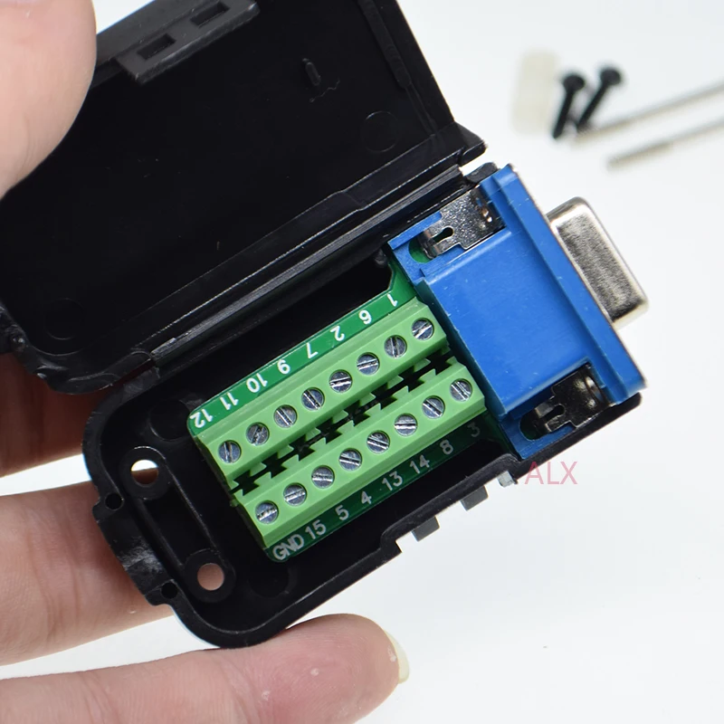 1 шт. VGA VGA15 DB15 15PIN 3 ряда розетка гнездовой разъем для штекера до винтовой терминальный адаптер с черной раковины и D-SUB жильный кабель припойная