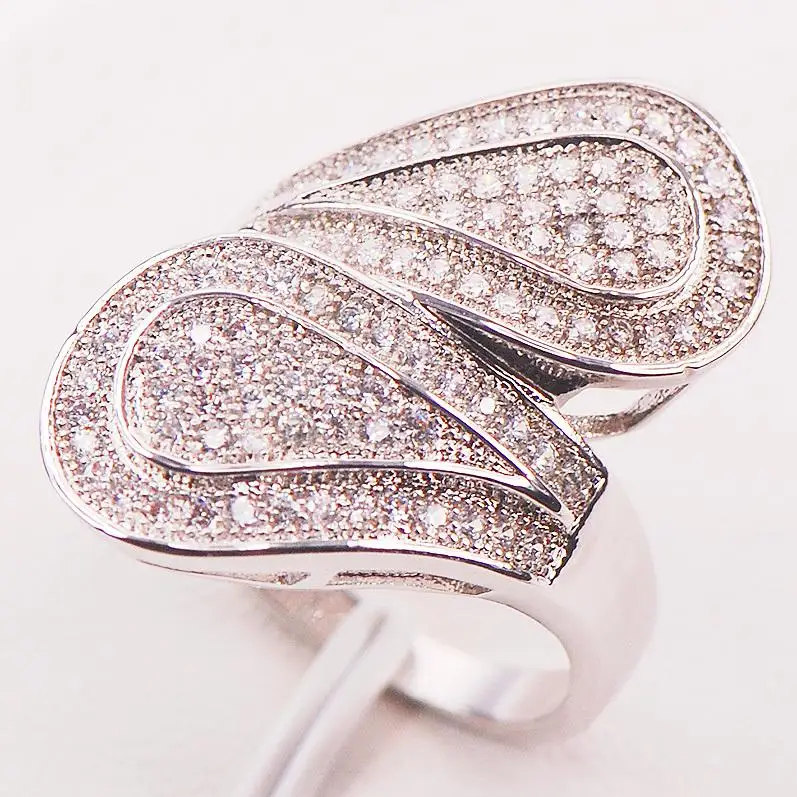 

Huge White Crystal Zircon 925 Sterling Silver Ring Size 5 6 7 8 9 10 11 12 F585 Fashion Wholesale Jewelry Free Shipping