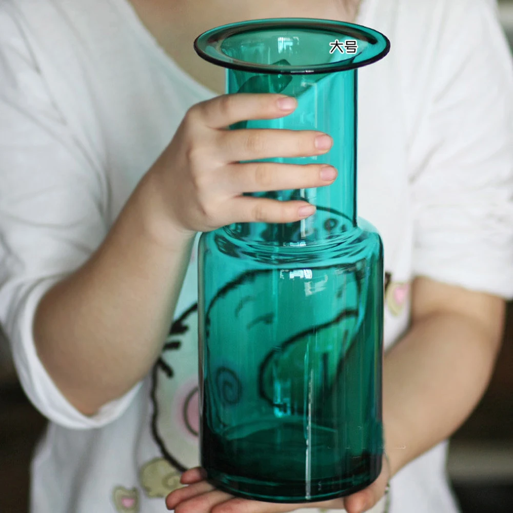 Новый keyama 1 шт. Европейский синий Стекла Ручной Работы Цветочная композиция Ваза