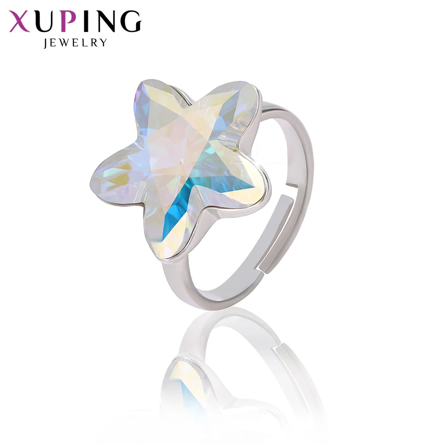 Xuping Ювелирная форма пентаграммы кольцо с изысканными кристаллами от Swarovski