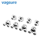 Vagsure 4 шт.-8 шт.компл. Двойной верхний и одинарный нижний хромированный цинковый сплав раздвижные шкивы для душевой кабины колесные дорожки дверные ролики