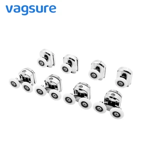 Vagsure 4 шт.-8 шт.компл. Двойной верхний и одинарный нижний хромированный цинковый сплав раздвижные шкивы для душевой кабины колесные дорожки дверные ролики
