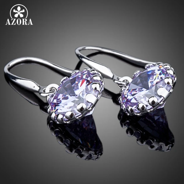 Серьги-подвески из белого золота с фианитами | Украшения и аксессуары