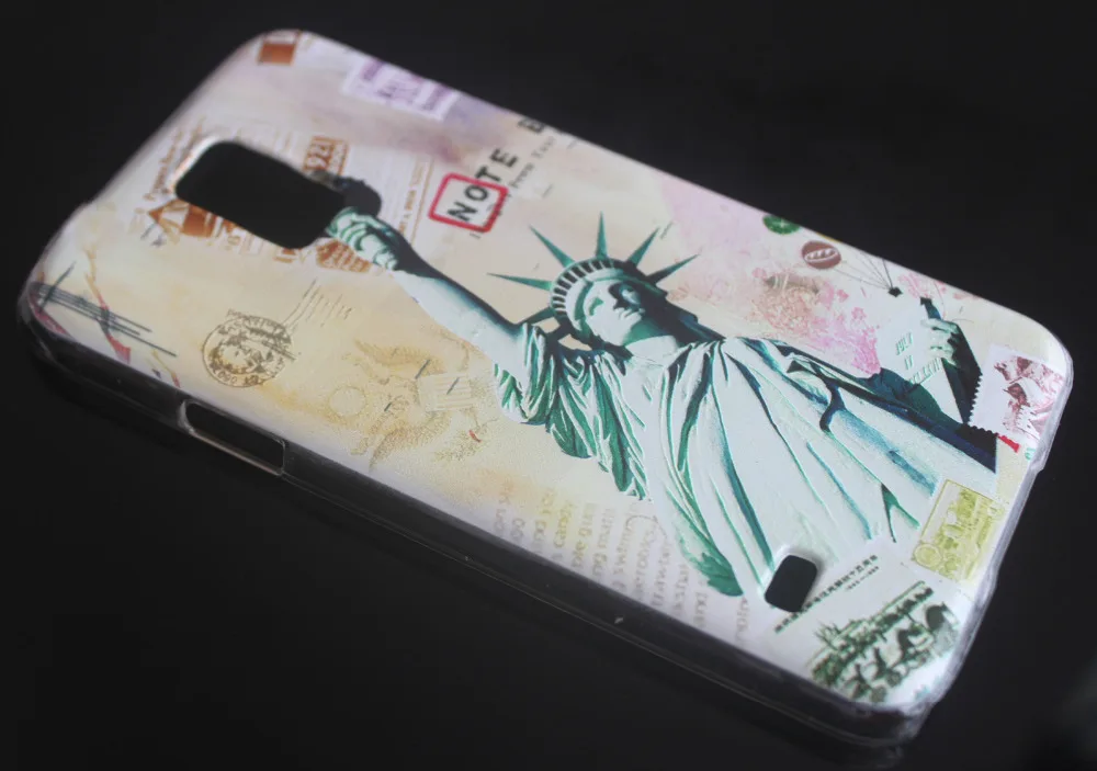 Статуя Свободы 3D UV Распечатанный Дизайн Жесткий Защитный Чехол Для Samsung Galaxy S5 i9600 Funda Capa New on.