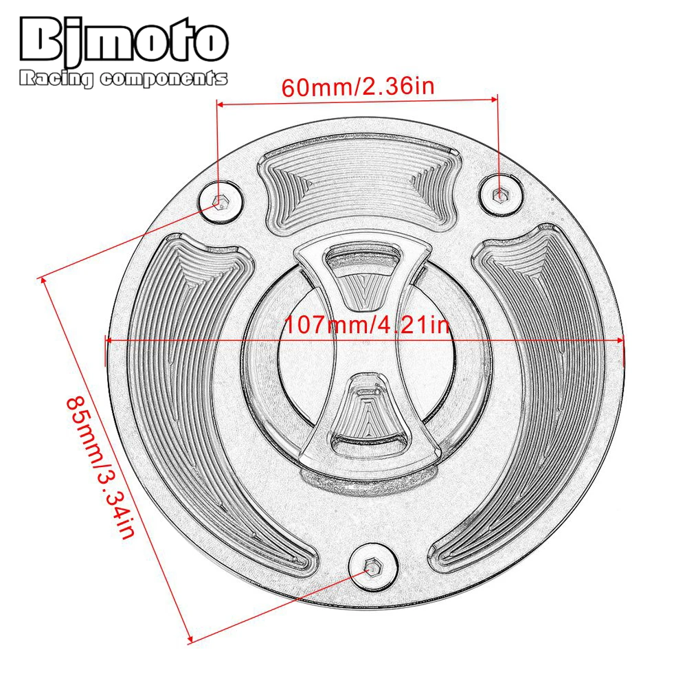 

BJMOTO Motorcycle CNC Fuel Tank Cap Cover for Suzuki 2004-2013 GSXR 600 750 1000 SV650 SV650S SV1000 SV1000S GSXR1300 Hayabusa
