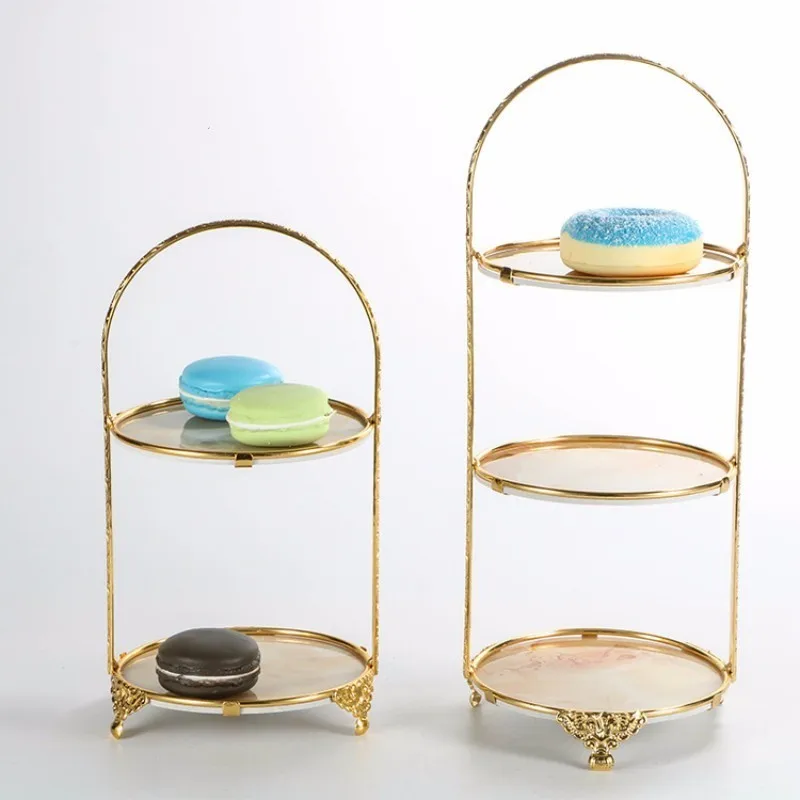 Пластиковая металлическая оправа многослойный поднос для торта десерт на