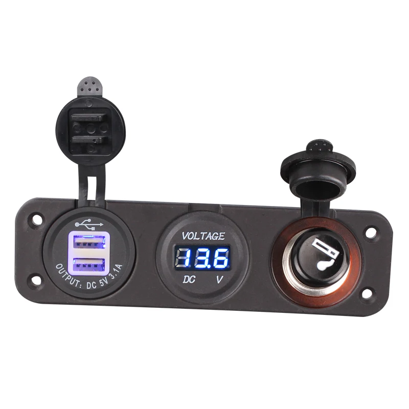1 шт. 12 В розетка для автомобильного прикуривателя со светодиодом двойная USB