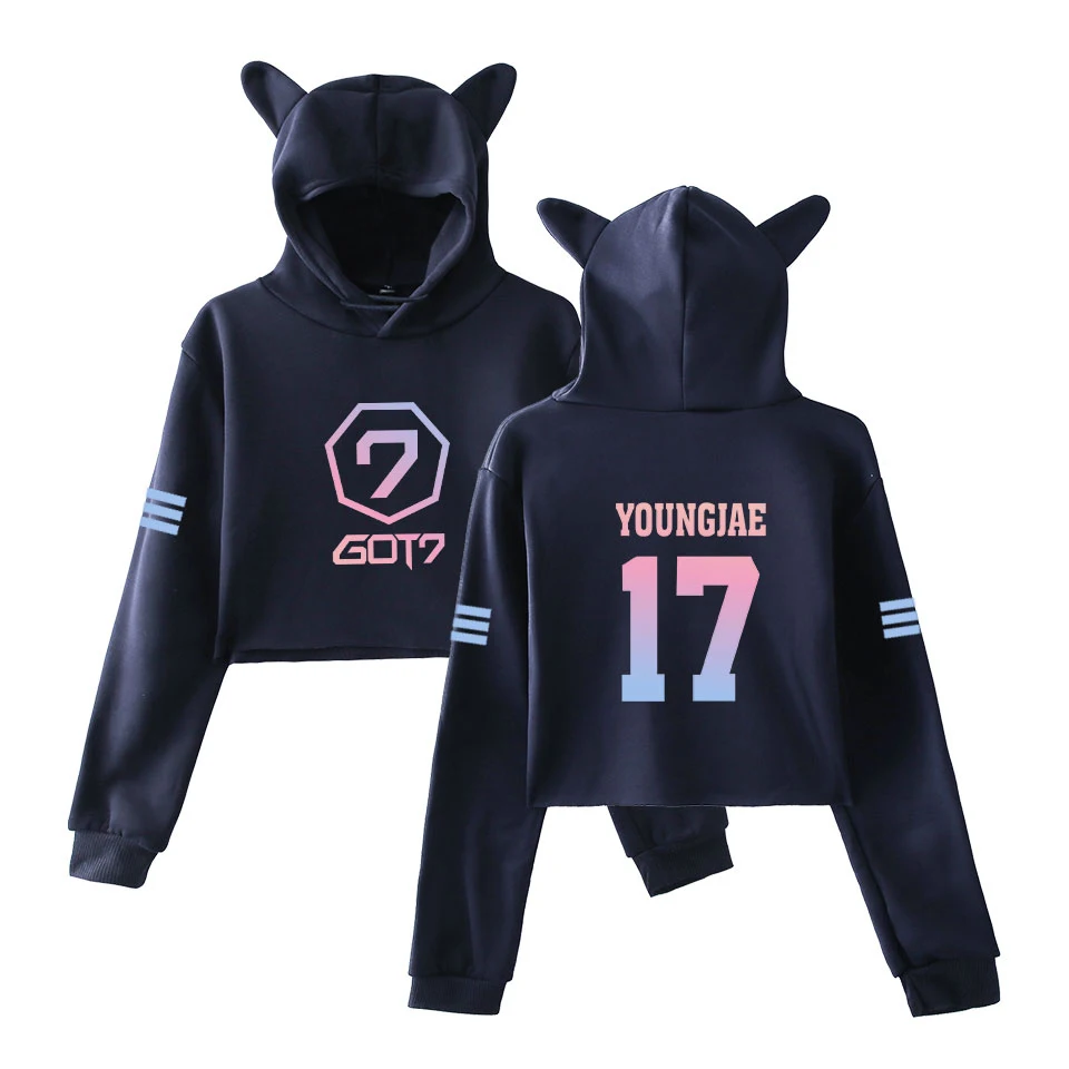 LUCKYFRIDAYF GOT7 в Корейском стиле поп хлопковые толстовки с капюшоном и длинными