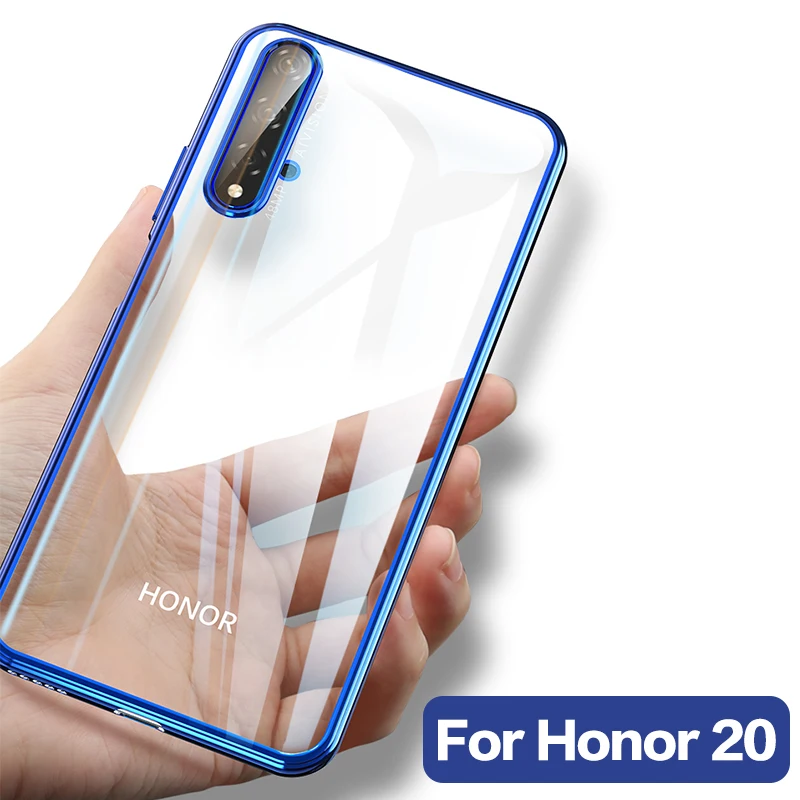 Чехол MAKAVO для Huawei Honor 20 роскошный мягкий силиконовый прозрачный чехол с покрытием