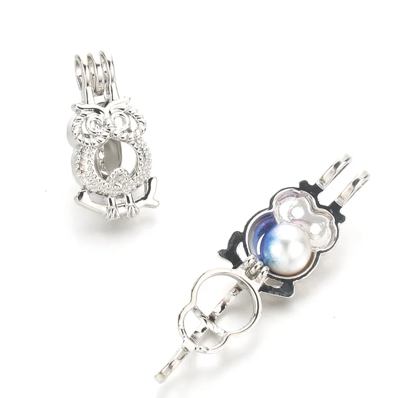 5 шт. качественный медальон с серебряной совой и жемчугом подвеска сделай сам