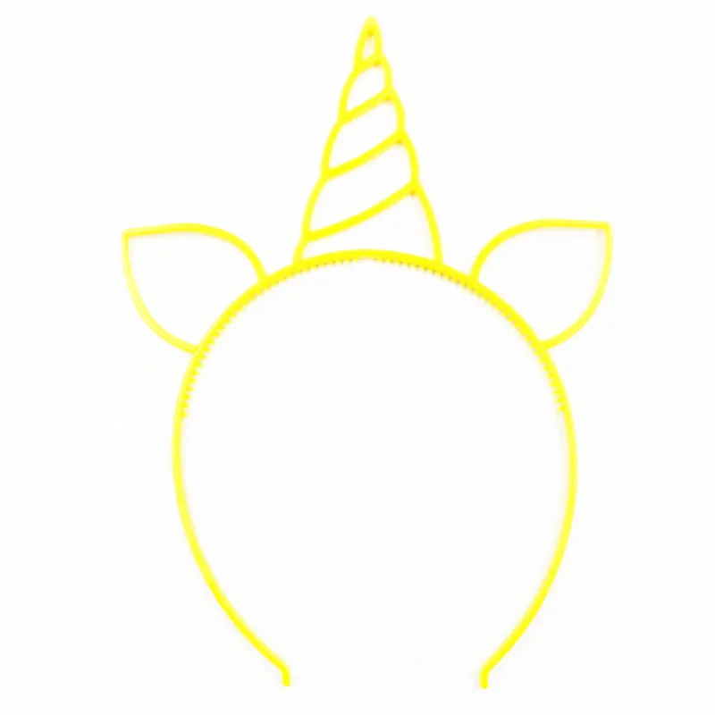6pcs yellow 6 шт., вечерние украшения в виде единорога, повязка на голову в виде единорога, украшения для вечеринки на день рождения, детские украшения для вечеринки, праздничные вечерние принадлежности для детей - Цвет: 6pcs yellow