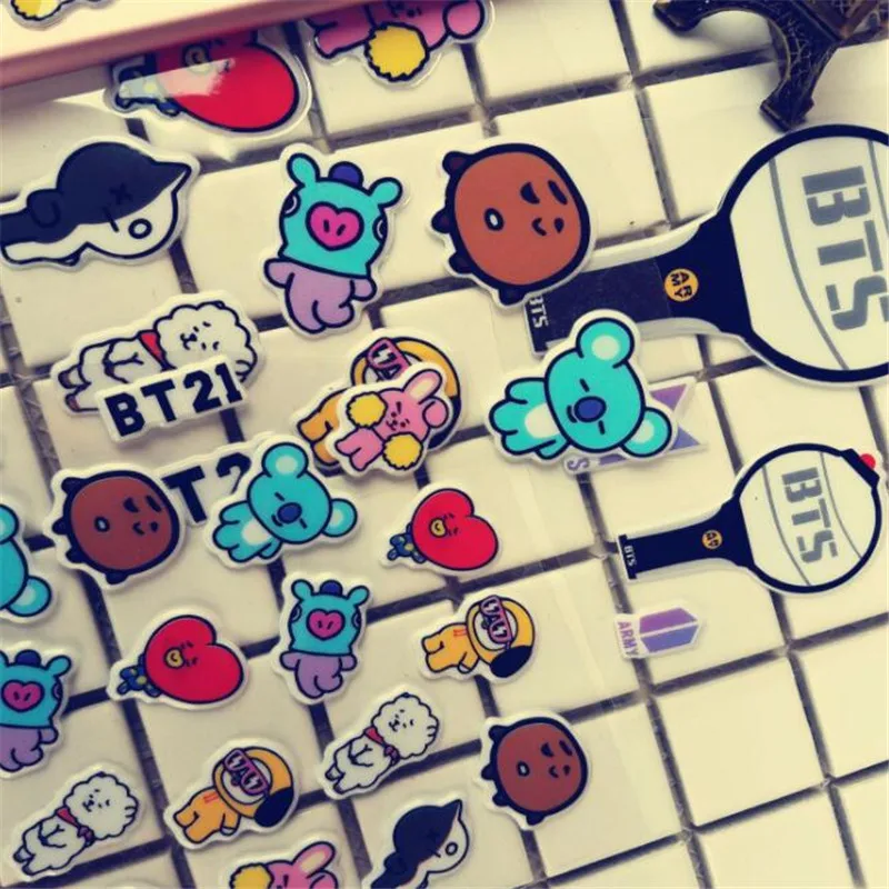 2018 Новое прибытие Kpop BT21 корейский Звезды BTS Bangtan мальчики мультфильм наклейки для