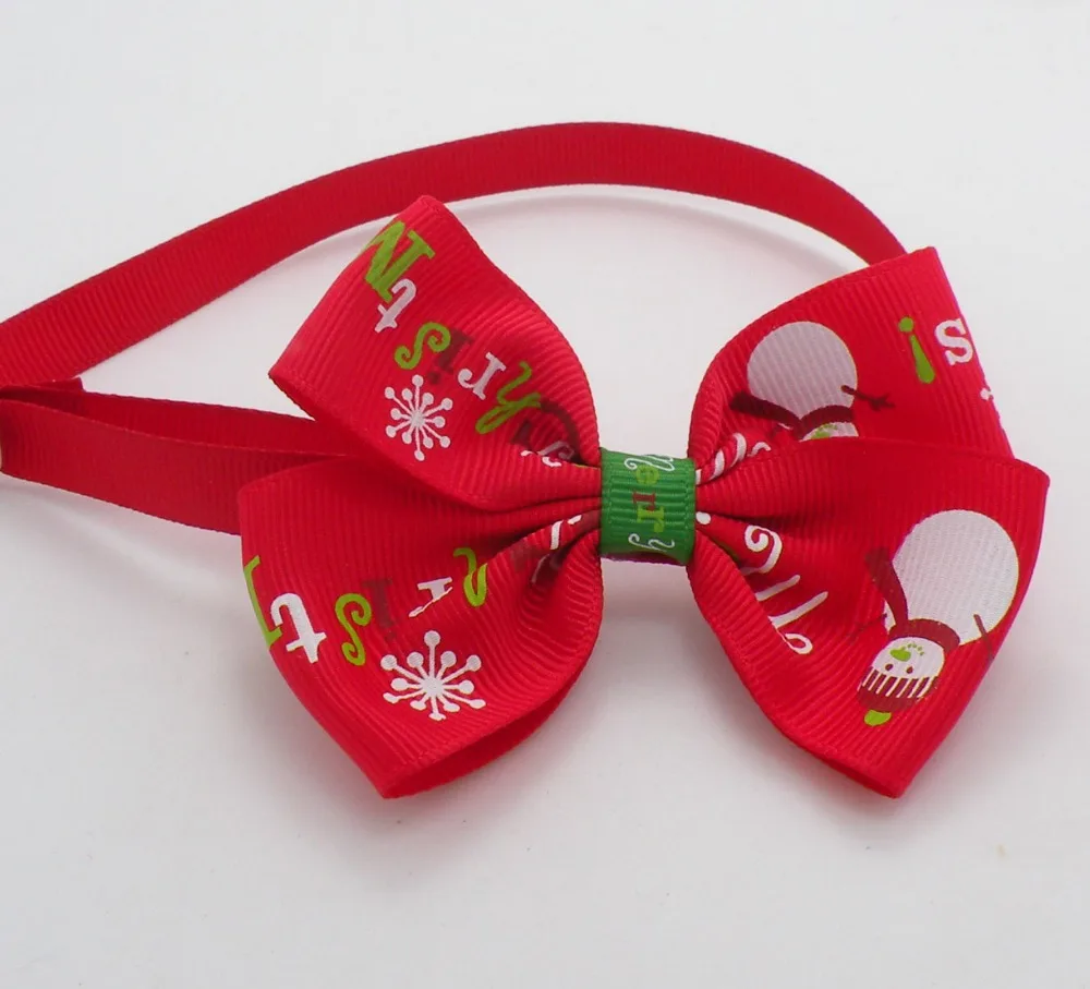 100 шт./лот рождественские праздничные галстуки бабочки для собак милые Галстуки
