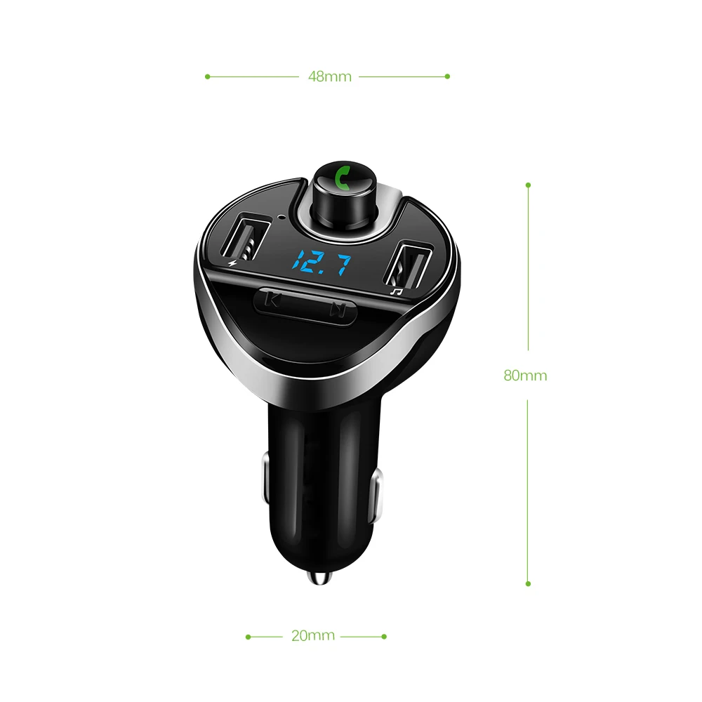 Powstro Dual USB 5 В 2.1A автомобильное зарядное устройство многофункциональное с автомобильным MP3-плеером Bluetooth fm-передатчик беспроводной модулятор поддержка TF