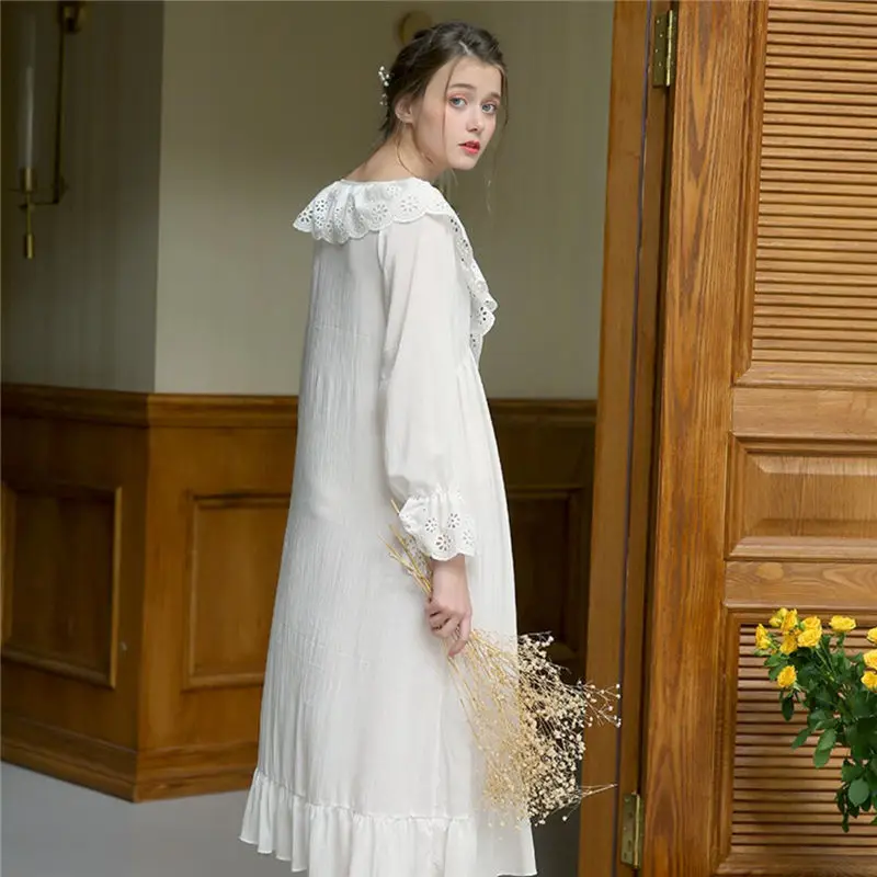 2020 Весенняя Ночная одежда для женщин домашняя винтажная ночная рубашка с длинным