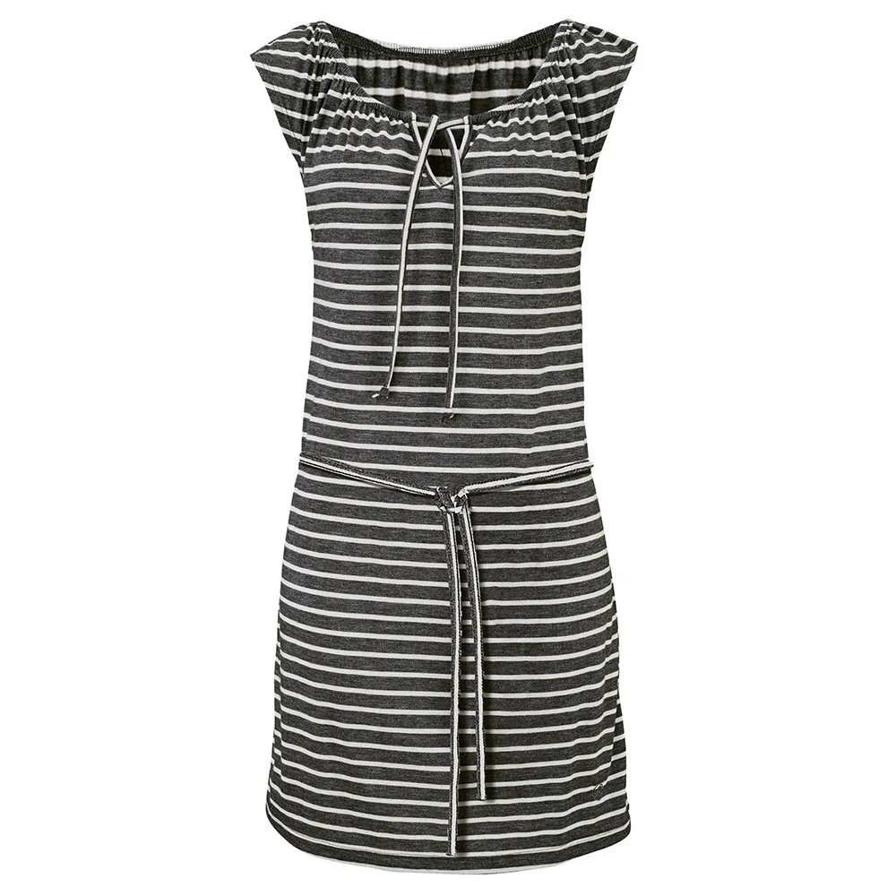 Летнее платье 2018 модное женское летнее богемное в полоску вечернее пляжное
