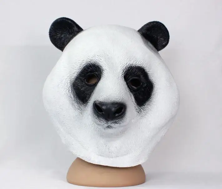 Хеллоуин Костюм Опора для взрослых Латекс Вечерние Маски с головой панды