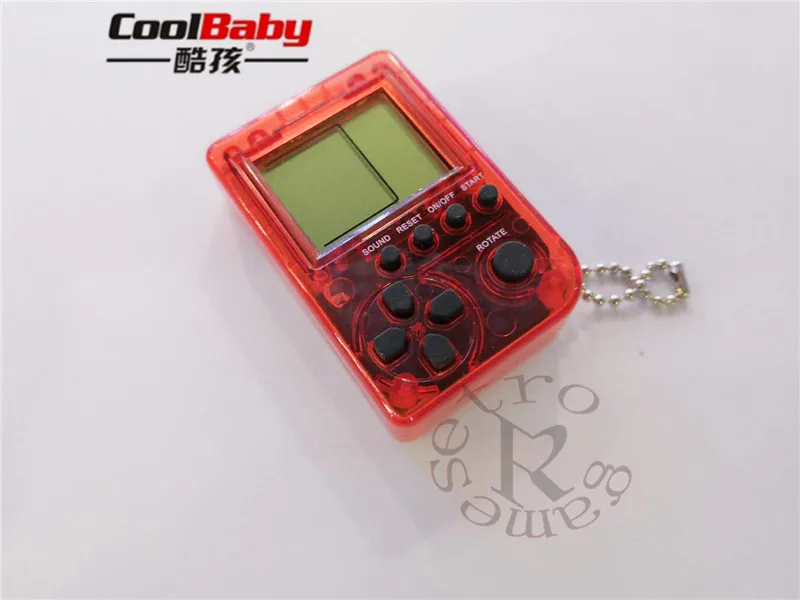 Transparent red Портативные игровые консоли ретро мини-головоломка детская русская коробка игровая консоль случайный цвет ЖК-экран игры развивающие электронные игрушки - Цвет: Transparent red