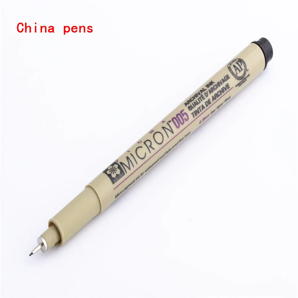 12 numbe pigma Micron иглы водонепроницаемые тонкие линии Черный Эскиз маркер ручка для дизайна кисть манга рисунок манга товары для рукоделия