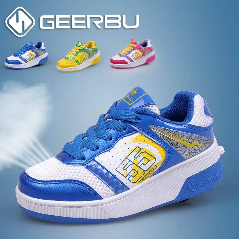 New Wheels Shoes Fashion Children Net Fabric Breathable Girls Roller Boys Automatic Skates Kids Sneakers | Детская одежда и обувь