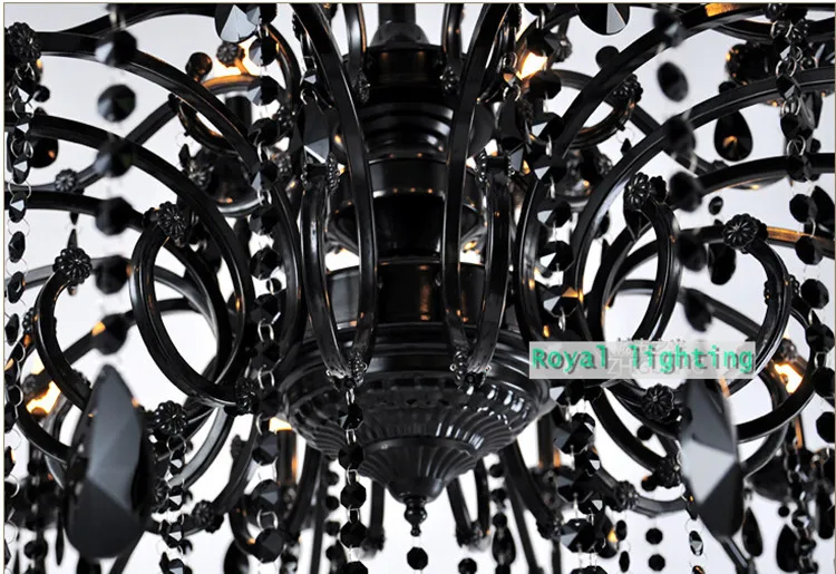 Большая металлическая люстра в античном стиле для церкви черная хрустальная