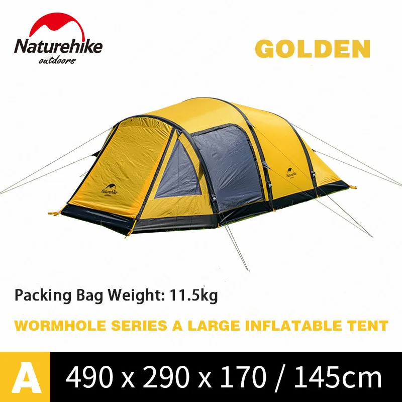 3-4 Persons-Golden Naturehike червоточина серии палатка для кемпинга 3-8 человек семейная палатка дышащая водонепроницаемая надувная палатка для путешествий - Цвет: 3-4 Persons-Golden