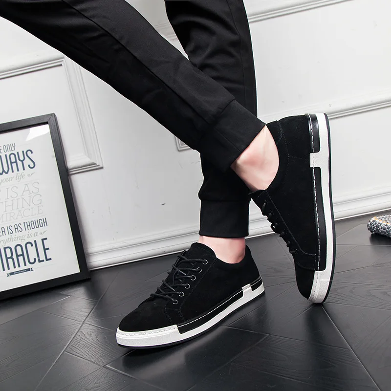 

2018 men genuine leather shoes new fashion comfortable casual sports shoes lace up flat shoes thick bottom casual leather shoes