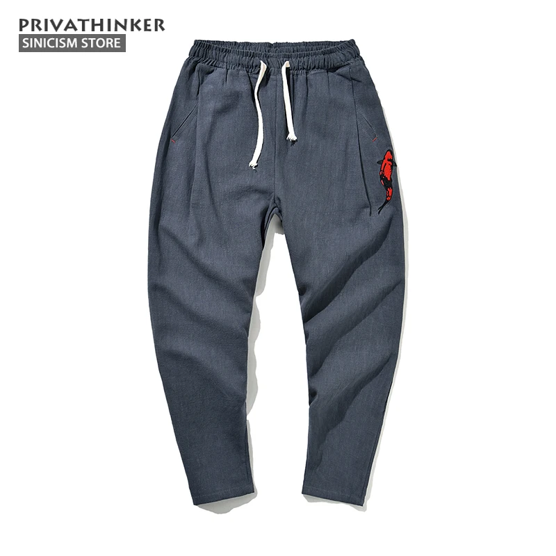 Брюки-шаровары Sinicism Store хлопковые и льняные штаны большого размера с вышивкой в