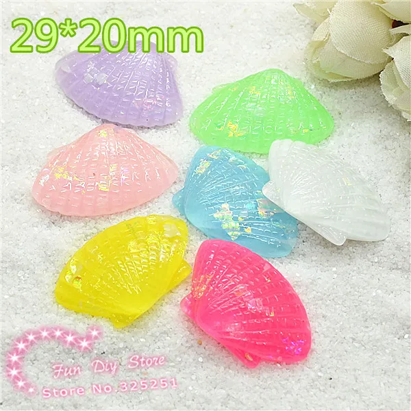 

resin falt back shiny seashell hot pink hair bow center free shipping 30pcs/lot 29*20mm R626-2