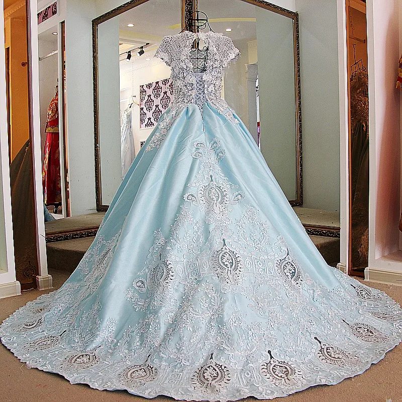 AOLANES Robe De Soiree бальное платье арабское синее длинное вечернее 2017 кружевные