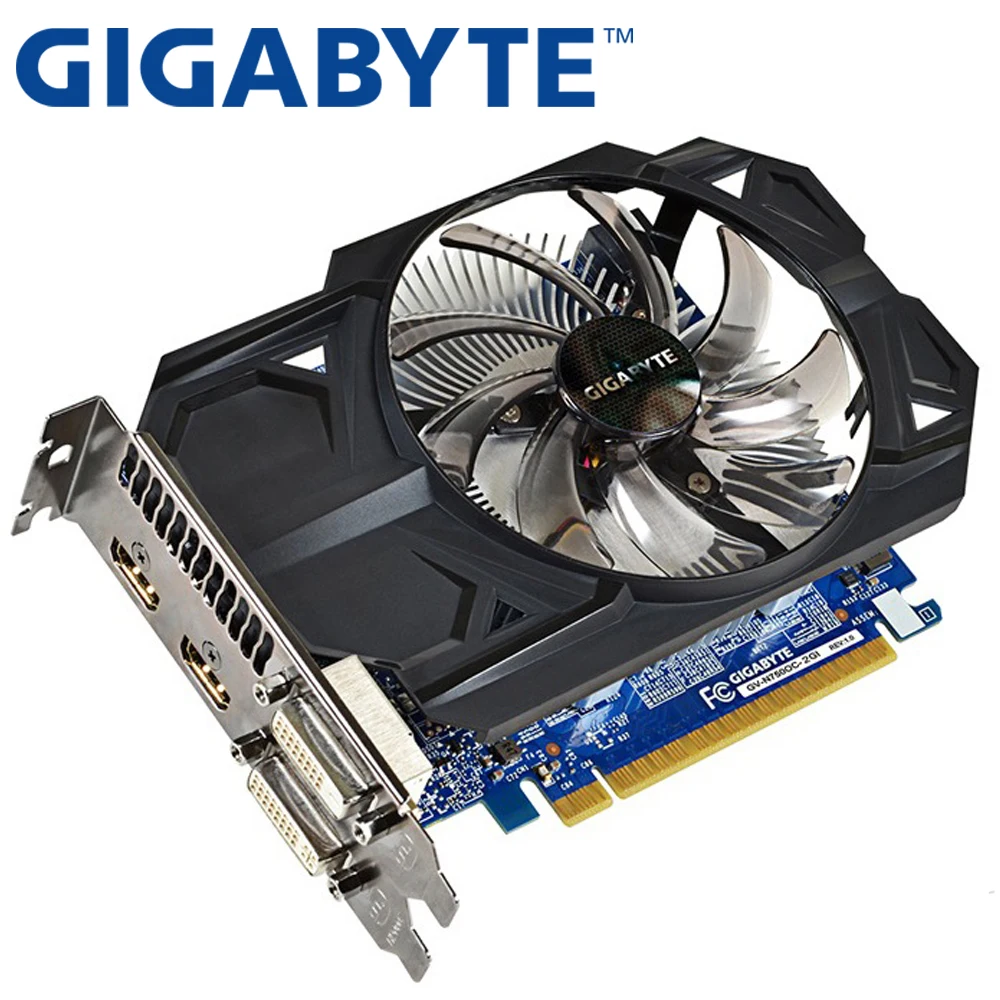 GIGABYTE, оригинальная Видеокарта GTX 750, 2 Гб, 128 бит, GDDR5, видеокарты для nVIDIA Geforce GTX750, Hdmi, Dvi, использованные VGA карты, распродажа