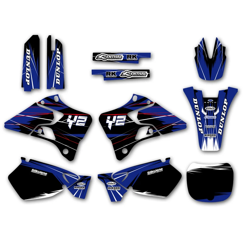 Графический фон Стикеры наклейка для Yamaha YZ125 YZ250 YZ 125 250 1996 1997 1998 1999 2000 2001 Байк Стикеры s Горячая Распродажа