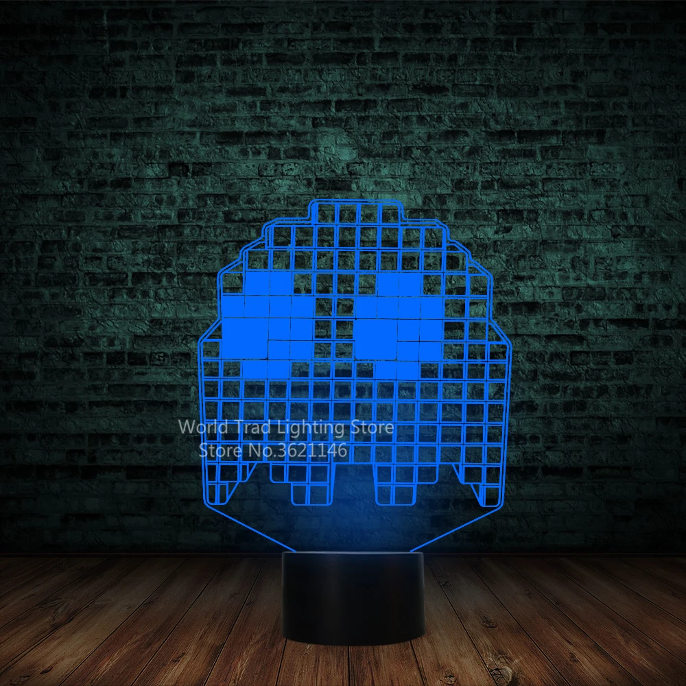 Рождественская 3D Пиксельная лампа светодиодный ночник для детей подсветильник