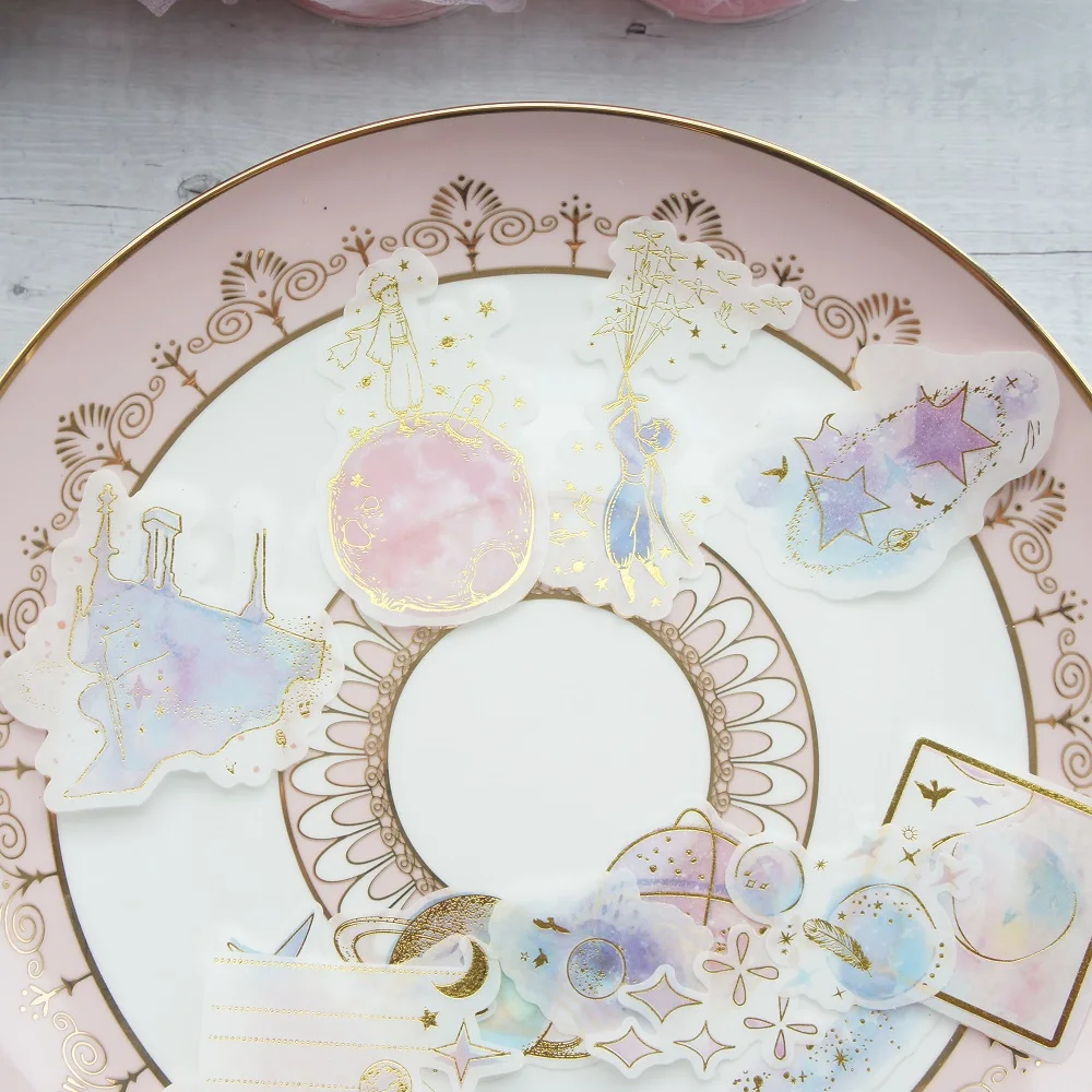 58 шт Золотой Маленький принц дизайн стикер Васи бумажный как подарок тег на день