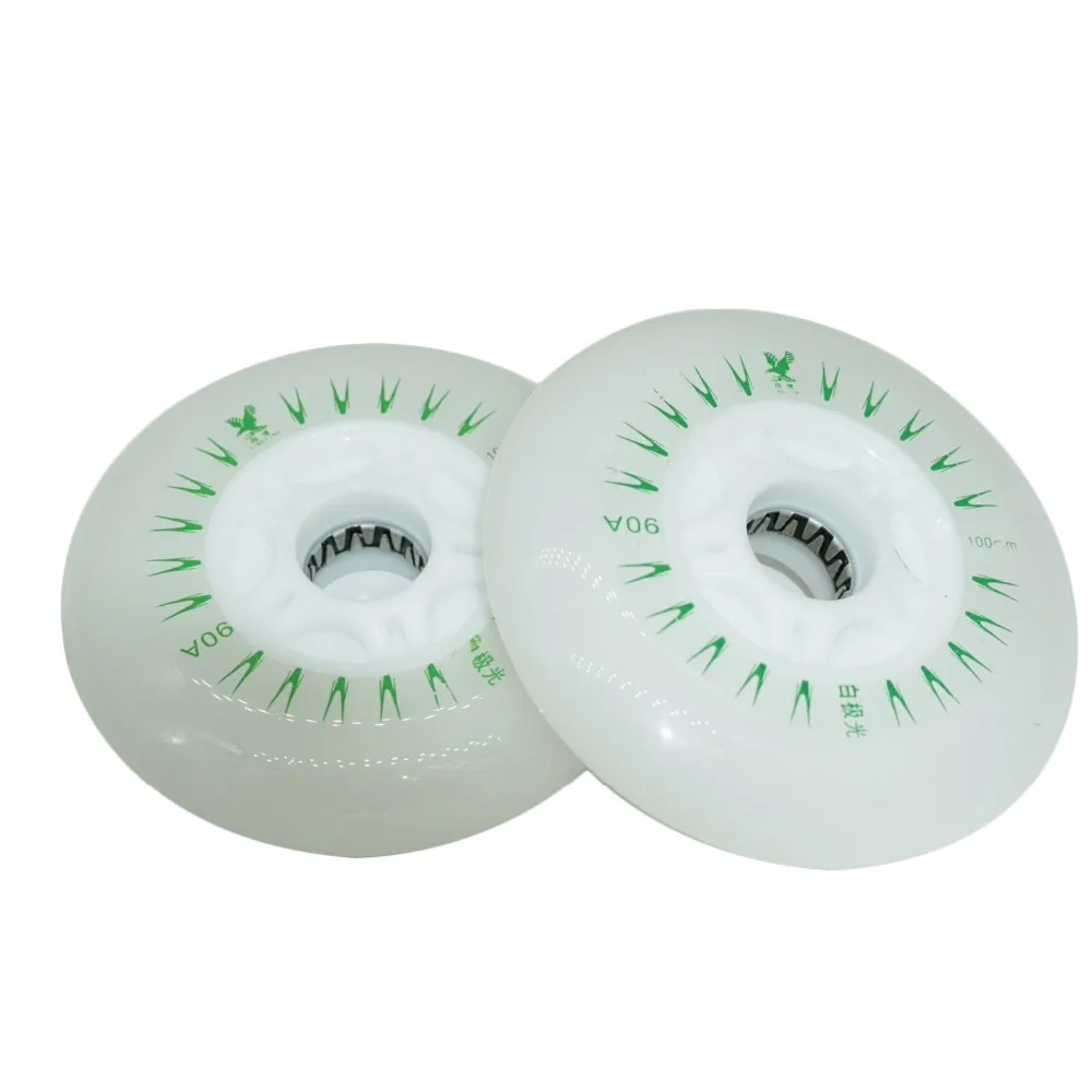 2 Piece Led Bright PU Inline Speed  skate wheels  Flash rollers Rodas 100mm  110mm Scooter Roller Ruedas inline Skating wheels