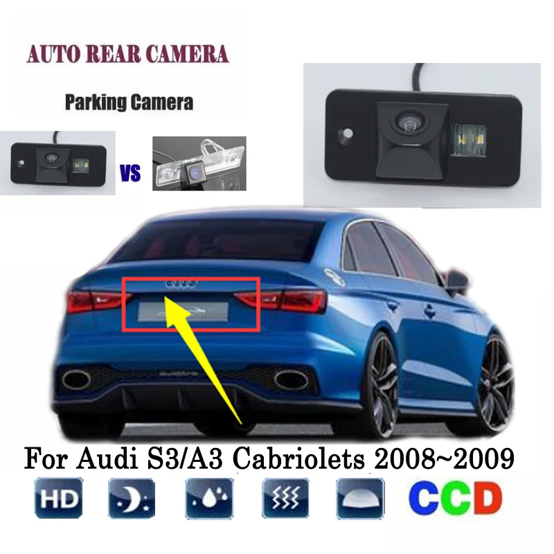 Камера заднего вида для Audi S3/A3 Cabriolets 2008 ~ 2009 CCD ночного видения RCA камера номерной