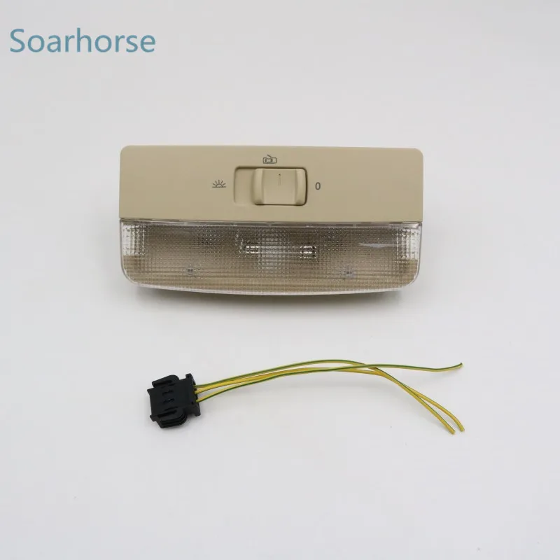 beige lamp and cable Автомобильный купольный светильник для чтения Интерьер лампы для VW Polo 9N Bora Golf MK4 до лисы для Skoda Octavia, Fabia Citigo для Seat Ibiza Cordoba - Испускаемый цвет: beige lamp and cable
