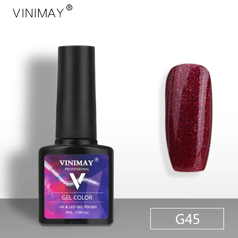 Vinimay 114 Цвет длинные последние Soak Off Звездное гель uv led блеск лак Маникюр 8 мл супер