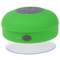 waterproof mini handsfree speaker jukeboxes bluetooth usb 2 5 mm microphone for mobile with suction cup green