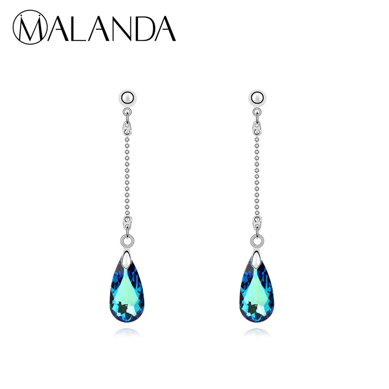Malanda бренда 2017 сексуальное воды кулон кристалл от Swarovski Loog Серьги для Для женщин