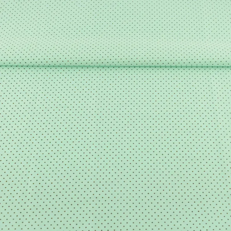 Штора с принтом в черный горошек Лоскутная хлопковая ткань светло-зеленого цвета
