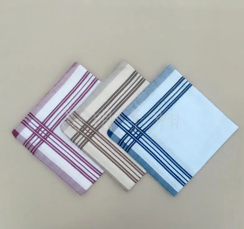 wholesale high quality 38*38cm men's handkerchief Striped 100% cotton hanky pocket squares | Дом и сад