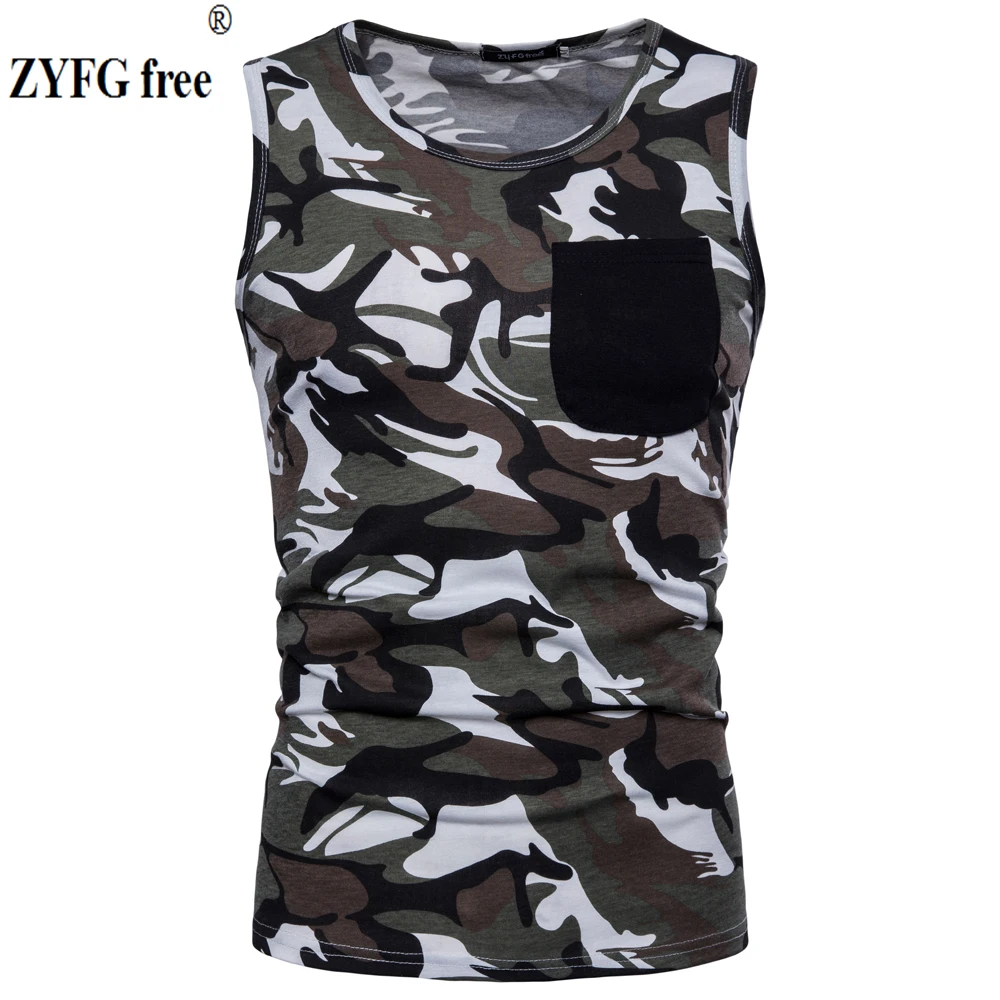 Новое поступление 2018 мужской повседневный жилет камуфляжного цвета эластичный