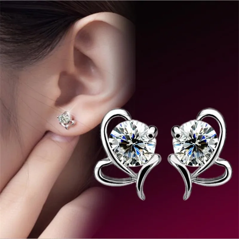 

LUKENI Top Quality 925 Sterling Silver Earrings For Women Jewelry Female Crystal Wing Earrings Lady Engagement Party Accessories