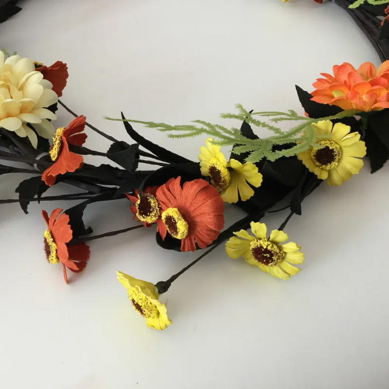 Новый дизайн 2017 20-дюймовый цветочный венок с национальным деревом и желтыми