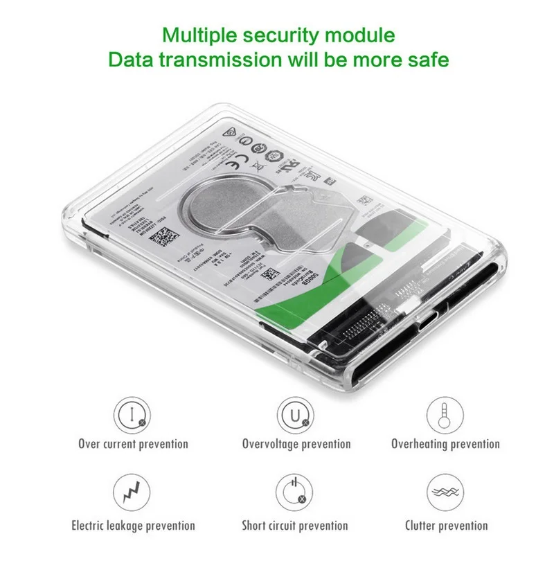 Прозрачный чехол Eunaimee для жесткого диска USB 3 1 UASP Type C на Sata 0 корпус 2 5 дюйма|Сумки и