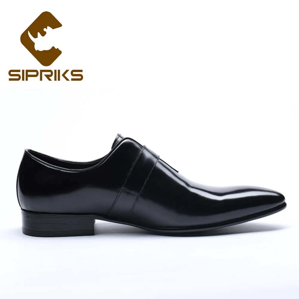 Sipriks Men Shoes Leather Summer Dark Brown Casual 2019 Luxury Brand Wedding Single Monk Strap Sneakers Designers |