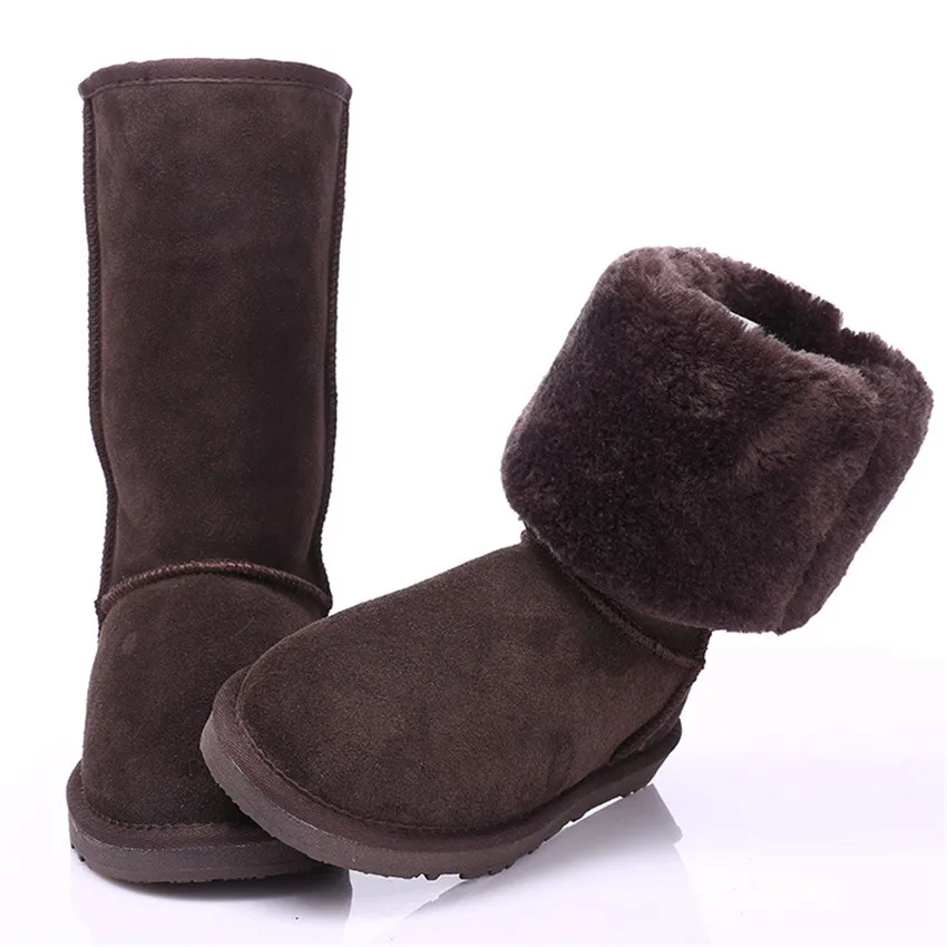 Высококачественные зимние женские сапоги из натуральной кожи; Mujer Botas; ; женская обувь; теплая обувь