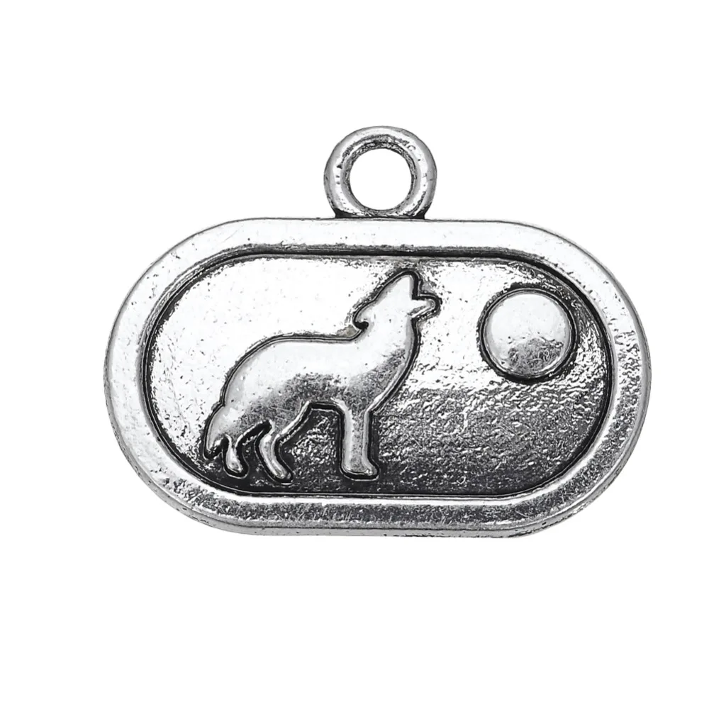 Teamer 10 шт./лот винтажный воющий волк в луне цинковый сплав модные животные шармы