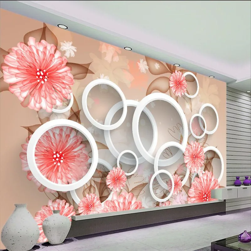 3d обои beibehang художественный декор фон для фотографий современный отель круг пион